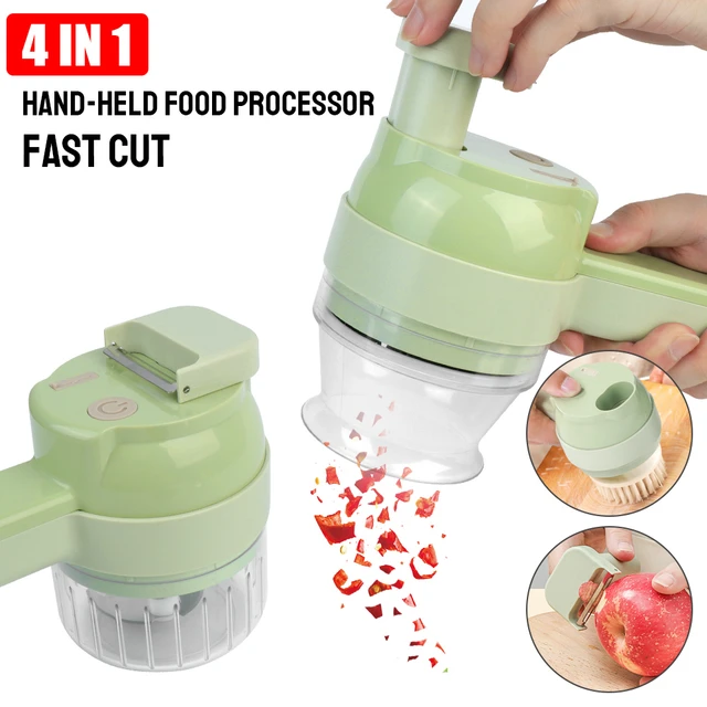 Vegetable Cutter Wireless Food Chopper Electric Powered 4 In 1 Garlic Mud  Masher Multifunctional Fruit Slicer - AliExpress