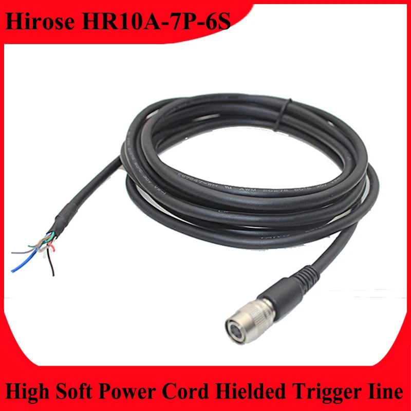 

Compatible Hirose HR10A-7P-6S High Soft Power Cord Hielded Trigger Iine Compatible With Basler Hikvision Industrial Cameras