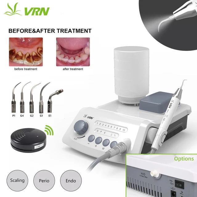 LED Dental Wireless Ultrasonic Piezo Scaler Detachable Handpiece Remove Teeth Tartar Auto Water Supply Fit woodpecker EMS VRN