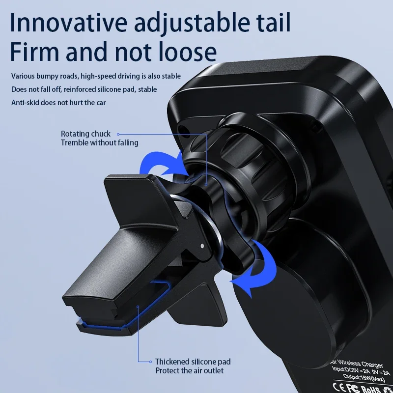Wireless Car Charger Stand Automatic Fast Charging Station