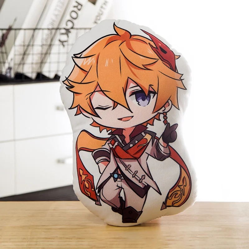 45cm Game Peripherals Genshin Impact Plush Toy Diluc Zhong Li Tartaglia Xingqiu Soft Stuffed Pillow Kids Plushies Gifts 3