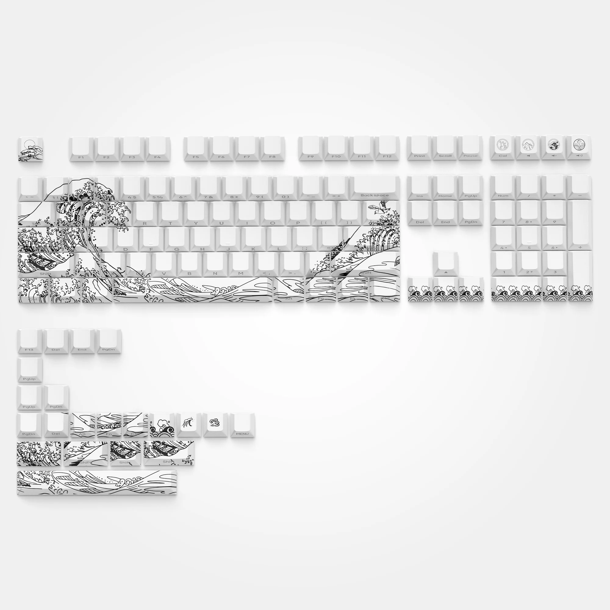 

Колпачки для клавиш PBT Dye Sub, 129 клавиш, вишневый профиль, просвечивающие боковые колпачки для клавиш с двойным вырезом, колпачки для клавиш MX Switch, Игровая клавиатура