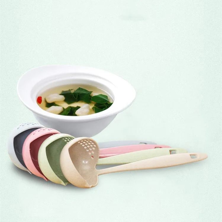 2 In 1 Soup Spoon Long Handle Spoon Creative Spoon Strainer Spoon Cooking Tools