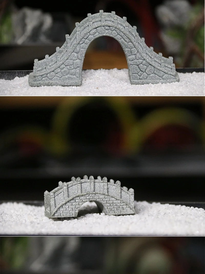 Miniatur Sandsteine Brücke Figur Boot DIY Terrarium Ornamente Fee Garten Bonsai Steingarten Lanscaping für Raumdekoration – Detail 5