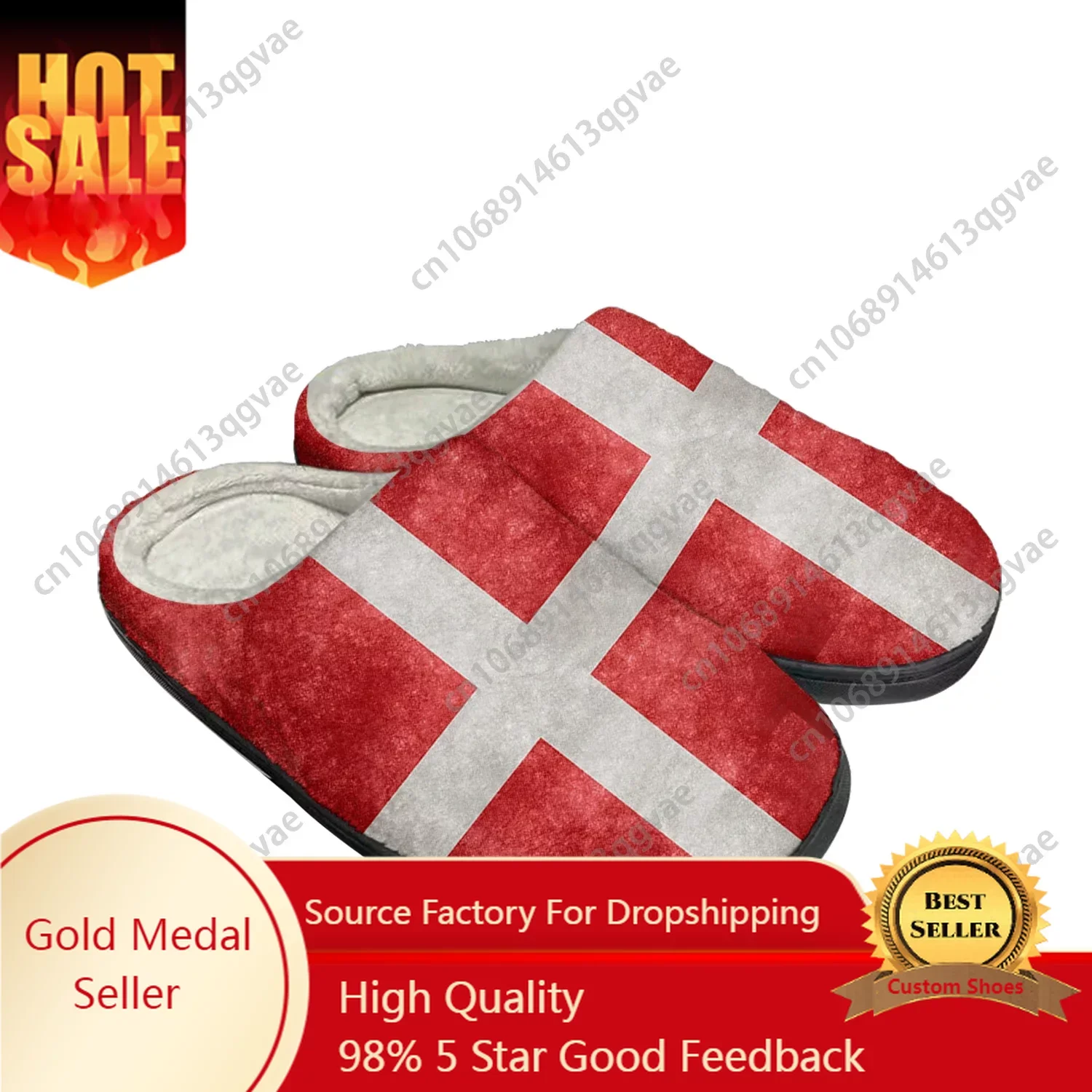 

Danish Flag Home Cotton Custom Slippers Mens Womens Sandals Denmark Plush Bedroom Casual Keep Warm Shoes Thermal Slipper