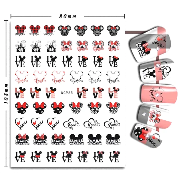 Nail Art Sticker Popular Cartoon Brand Mickey Mouse Nails For Manicure Back  Glue Decals For Design Foil Decoration - Stickers & Decals - AliExpress