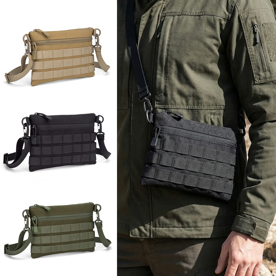 Ultra Thin Anti-Theft Shoulder Bag Outdoor Leisure Commuting Bag Tactical EDC Molle Bag Multifunctional Tool Bag with straps
