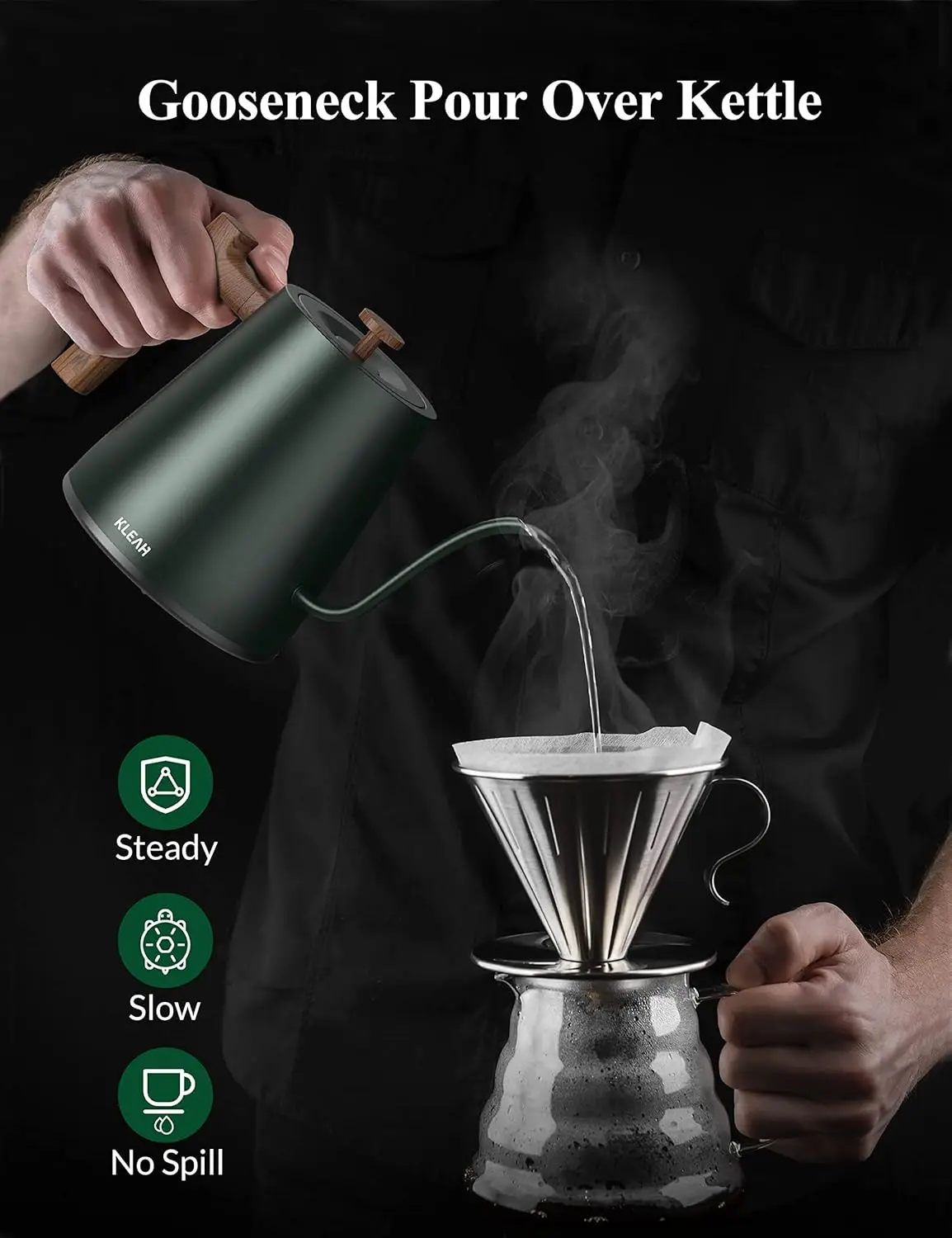 Gooseneck Electric Kettle 0.8L with Temperature Control & Keep Warm 3