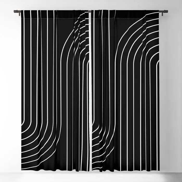 

Minimal Line Curvature II Blackout Curtains 3D Print Window Curtains For Bedroom Living Room Decor Window Treatments
