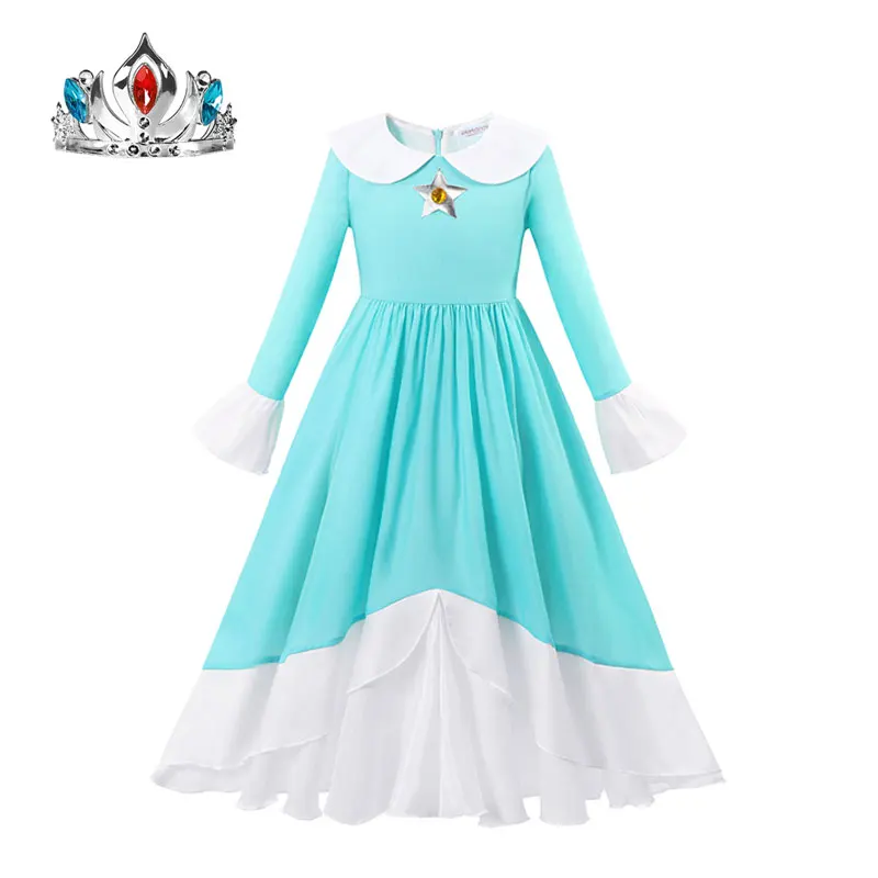 thumbnail image 1 of Vestido de princesa de melocotón para niñas, disfraz de Anime de lujo para carnaval, monos para niños pequeños, vestidos de fiesta, ropa 3-10T, 1 of 5