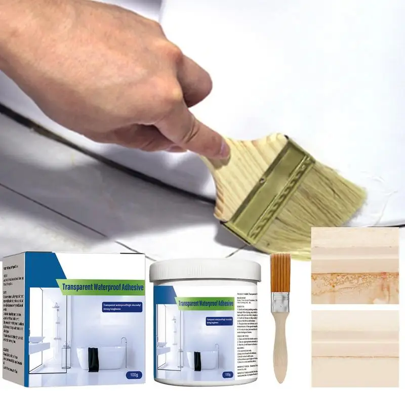 

Strong Transparent Waterproof Glue Anti Leakage Sealant Paint Strong Bonding Coating Agent For Roof Bathroom Kitchen & Tiles