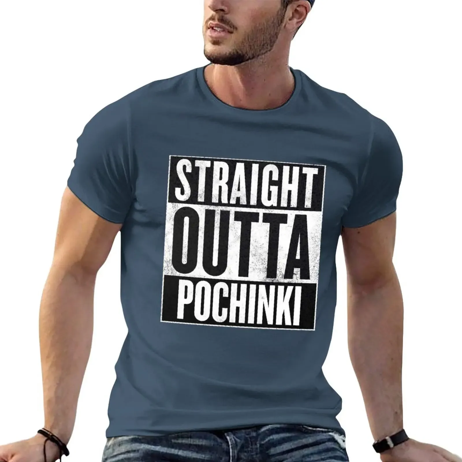 

PUBG Straight Outta Pochinki T-Shirt oversized hippie clothes T-shirts for men cotton