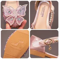 Summer Baby Girl Sandals Sequins Bow Pearl Rhinestone Princess Toddler Soft Sole Fashion Flat Heel Beach Kids Water Shoes 여아샌들 5