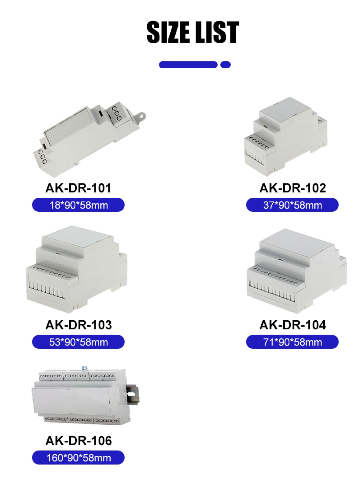 Electrical Junction Box Electrical Distribution Box Electronic Enclosure Case 1Pcs DIN Rail PLC Plastic 150x90x58mm/70x80x58mm