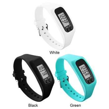 LED Pedometer Bracelet Wrist Calorie Counter 12/24H Time Display Walking Running Pedometer Fitness Watch for Outdoor Sports 2