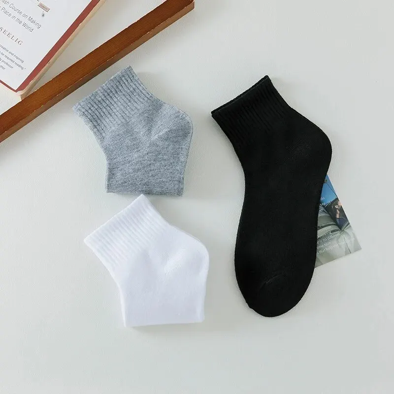 5/8 Pairs of MEN'S AND WOMEN'S black socks cotton socks casual socks solid color socks for Autumn/winter
