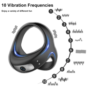 Male Penis Ring Vibrator Triangle Vibrating Cock Ring Delay Ejaculation Magnetic Charging Sex Toy For Men Penis Ring Masturbator 2