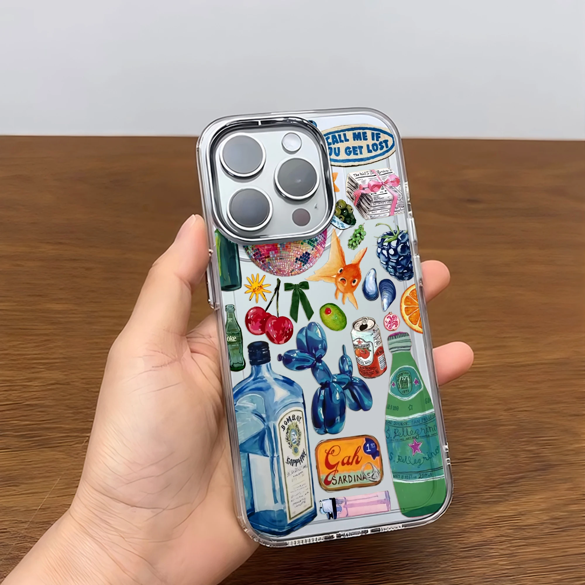 Luxury Seaside Wine Lemon Transparent Soft Silicone Phone Case