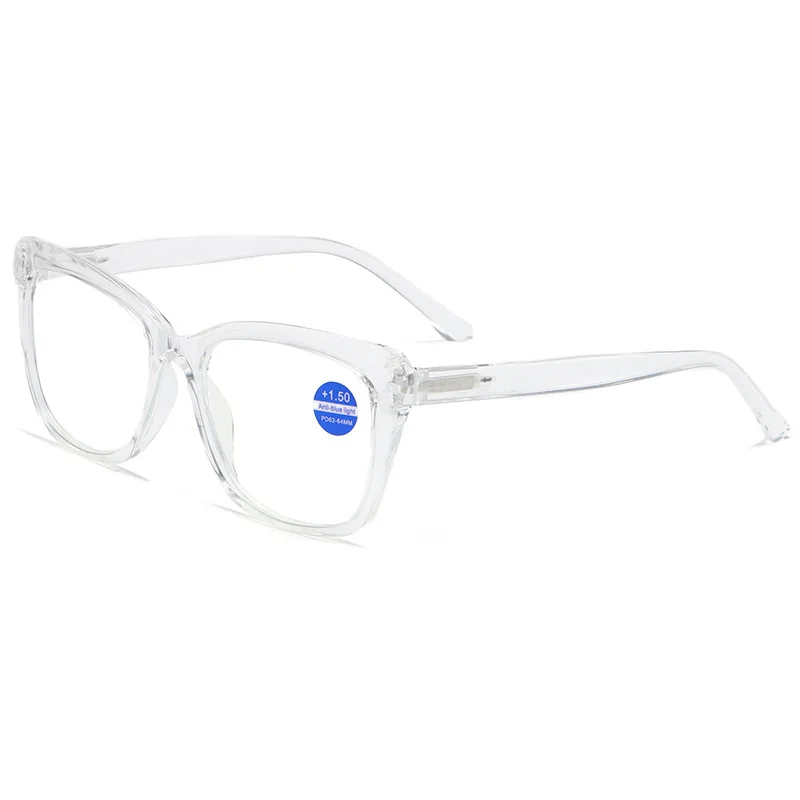 Ahora Oversized Transparent Reading Glasses Anti Blue Light Blocking Presbyopia Computer Eyewear +1.25+1.75+2.0+2.25+2.5+2.75 2