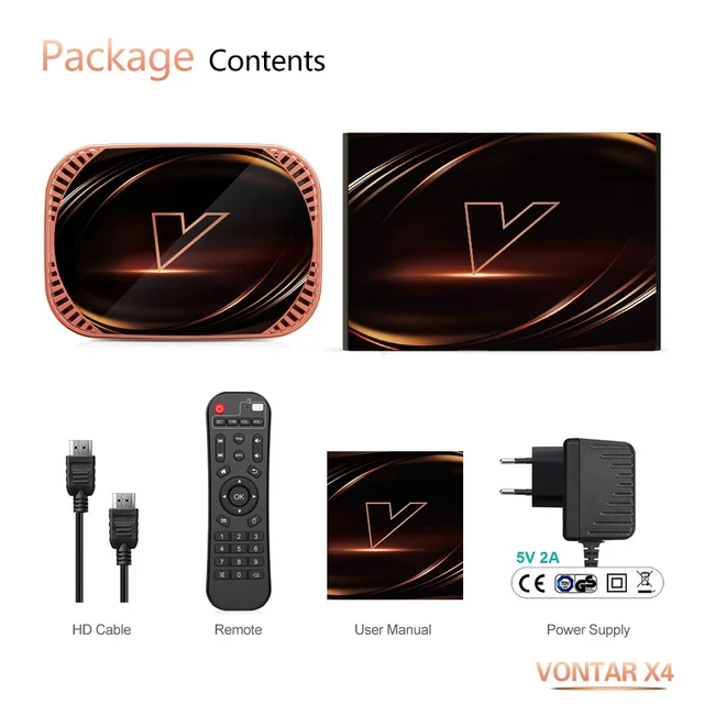 VONTAR X4 Amlogic S905X4 Smart TV Box Android 11 4GB 128G 32GB 64GB Wifi Youtube BT AV1 Media Player TVBOX 4K 1000M Set top box 6