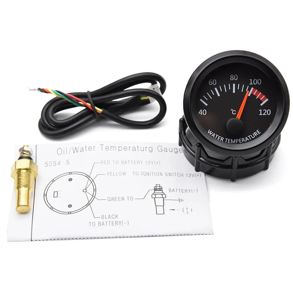Kit de medidor de temperatura del agua para coche, adaptador de Sensor de  junta de temperatura del agua, radiador de 28-40MM, 40-140 Celsius, 52MM -  AliExpress