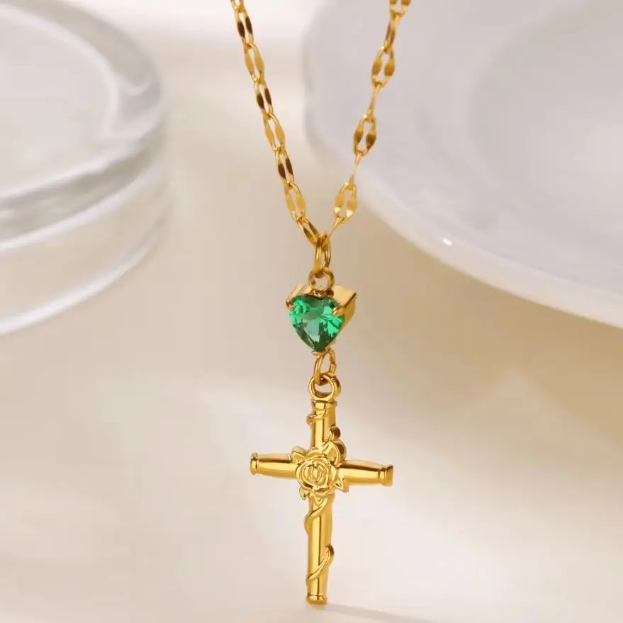 Zircon Necklaces Stainless Steel For Women