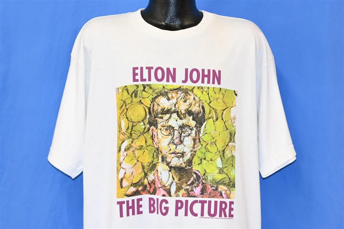 Anni '90 Elton John The Big Picture Album Tour Double Sided Rock T-Shirt