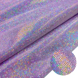 Glitter Laser Polyester Iridescent Holographic Fabric for DIY Decor and Crafting (Iridescent Purple)