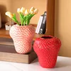 Cartoon Strawberry Vase Ceramic Vase Children's Room Artifact Floral Accessories Fruit Pot Flowerpot Home Decoration Accessories 1