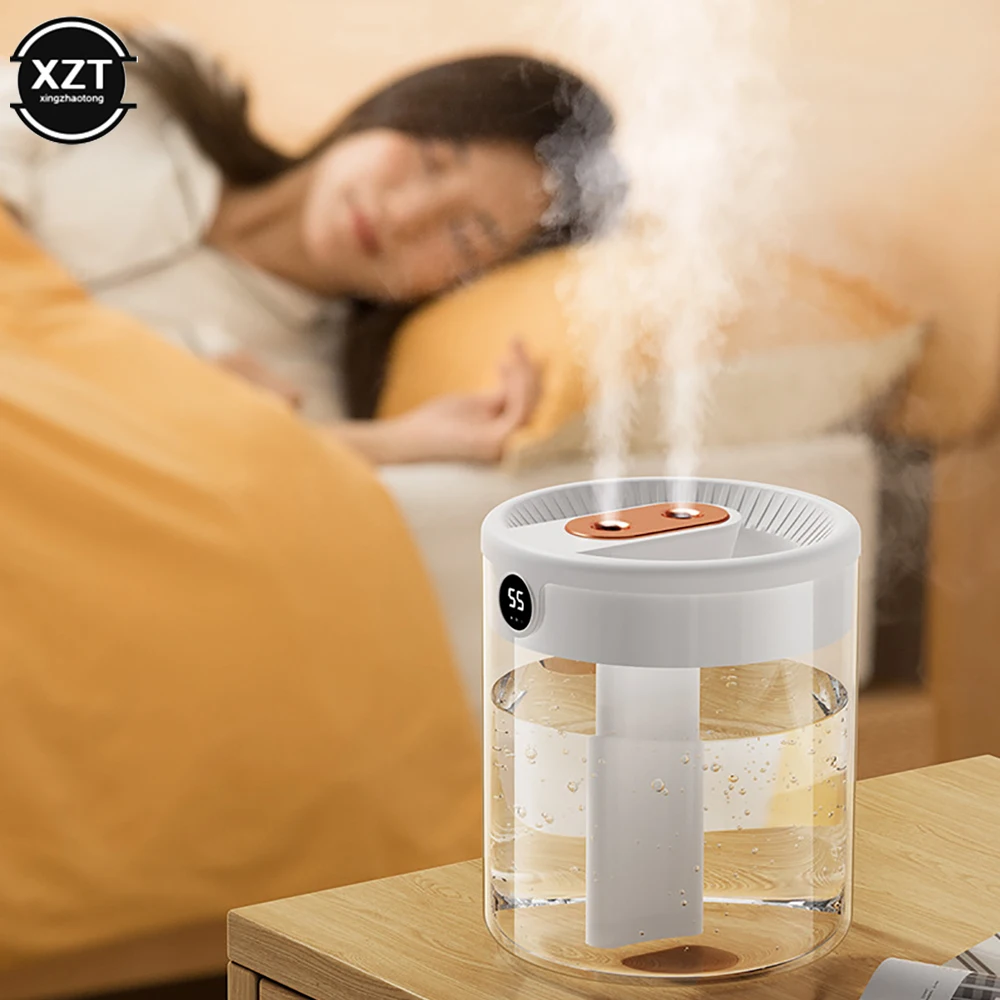 Air Humidifier Aroma Essential Oil Diffuser 2L Double Nozzle LCD Humidity Display For Car Home Bedroom air humidifier air purifier