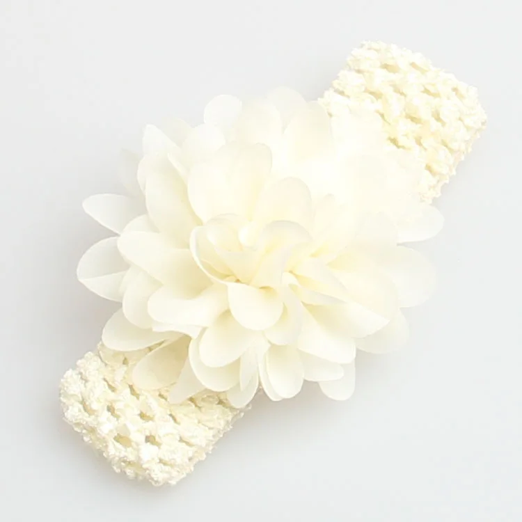 baby essential  Baby Headwear Handmade Chiffon Flower Headbands Baby Girl Headwrap Children's Knitted Hairband Baby Hair Accessories Baby Accessories cute	 Baby Accessories