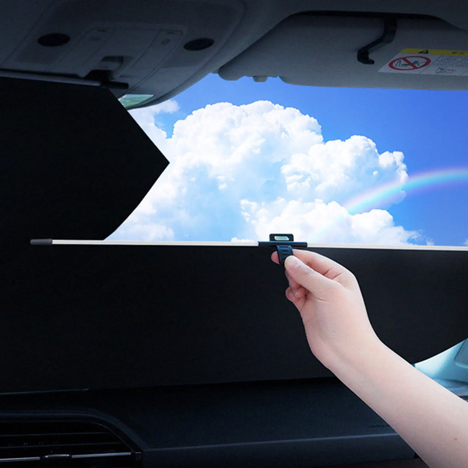 Autotech Park Retractable Windshield Sunshade For 2015-2017 Toyota Camry - Custom Fit, Folds Compact, Made In USA