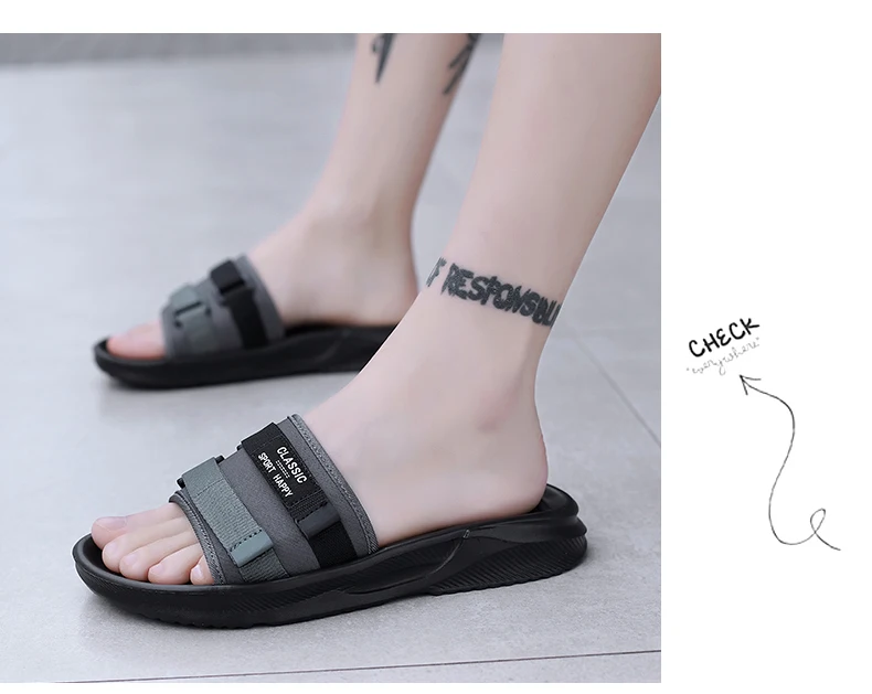 Summer New Men's Slippers Outdoor Beach Sandals Mens Lightweight Slides Men Casual Shoes Flip-flops Home Slippers Beach Sandals