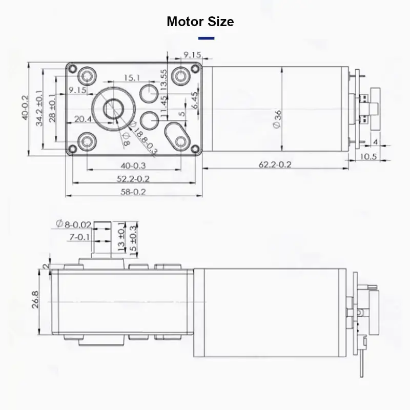 5840-36ZY Worm Gear DC Reduction Brush Motor 12v24v High Torque 6-470rpm MAX-Torque 100KG Right Angle Motor with Encoder CW/CCW image 6