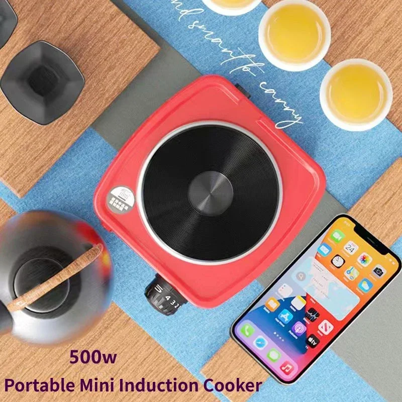 110V 500W Electric Tea Warmer Stove Portable Cast Iron Hot Plate for Cooking Mini Adjustable Temperatur Heating Burner