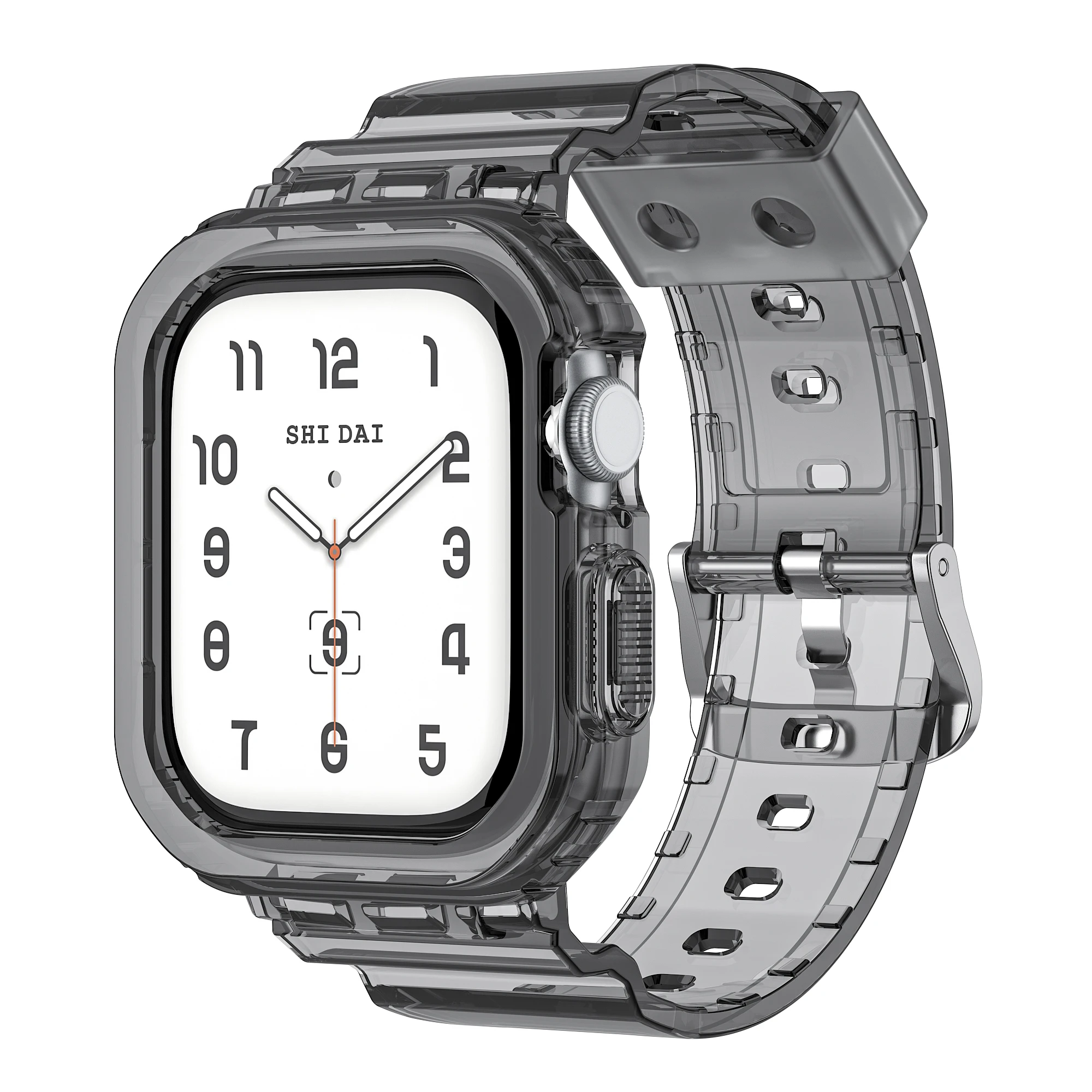 Transparent Silicone Band and Case for Smartwatch - Sport Strap, Ashion Design