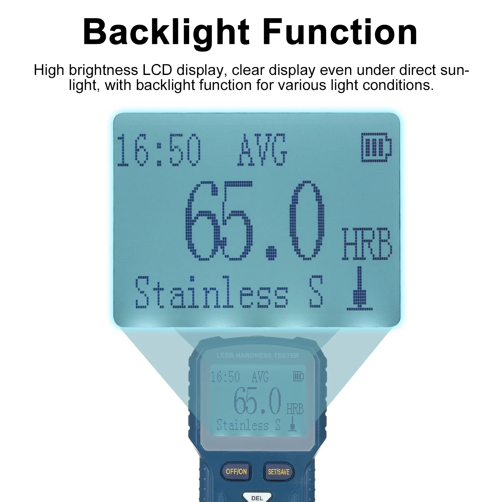 Portable Rebound Leeb Hardness Tester Meter Digital Durometer with D Type Impact