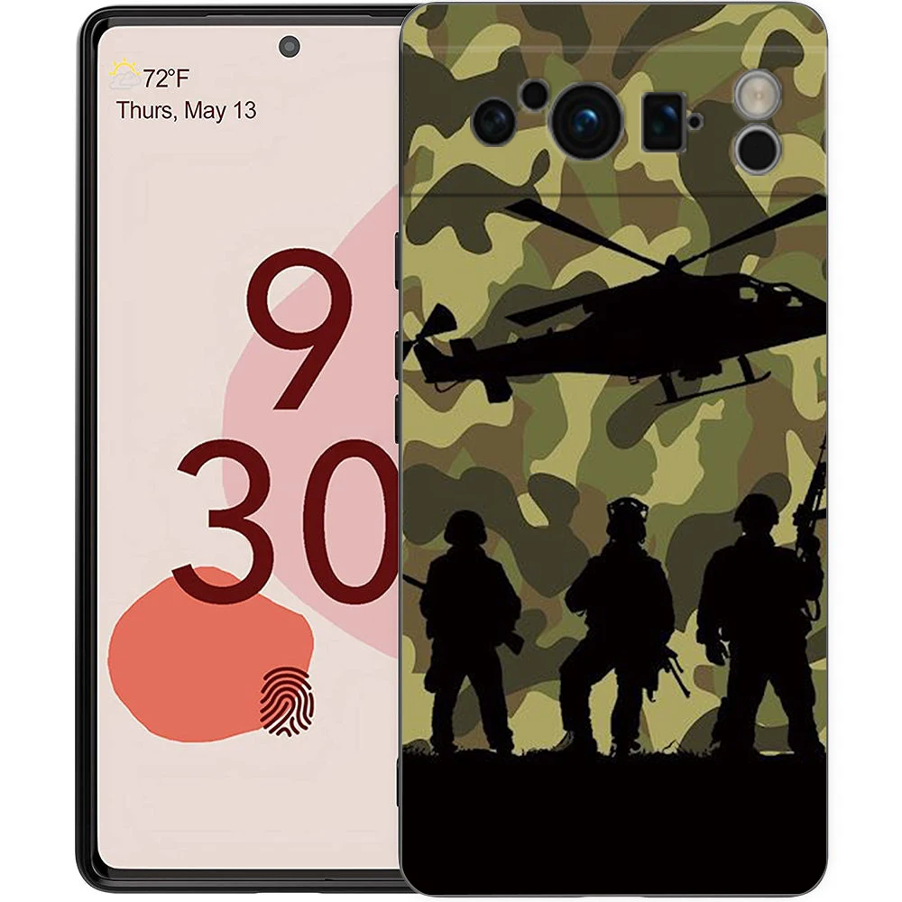 Luxury Black Camouflage TPU Phone Case - Military Army Design Soft Back Cover