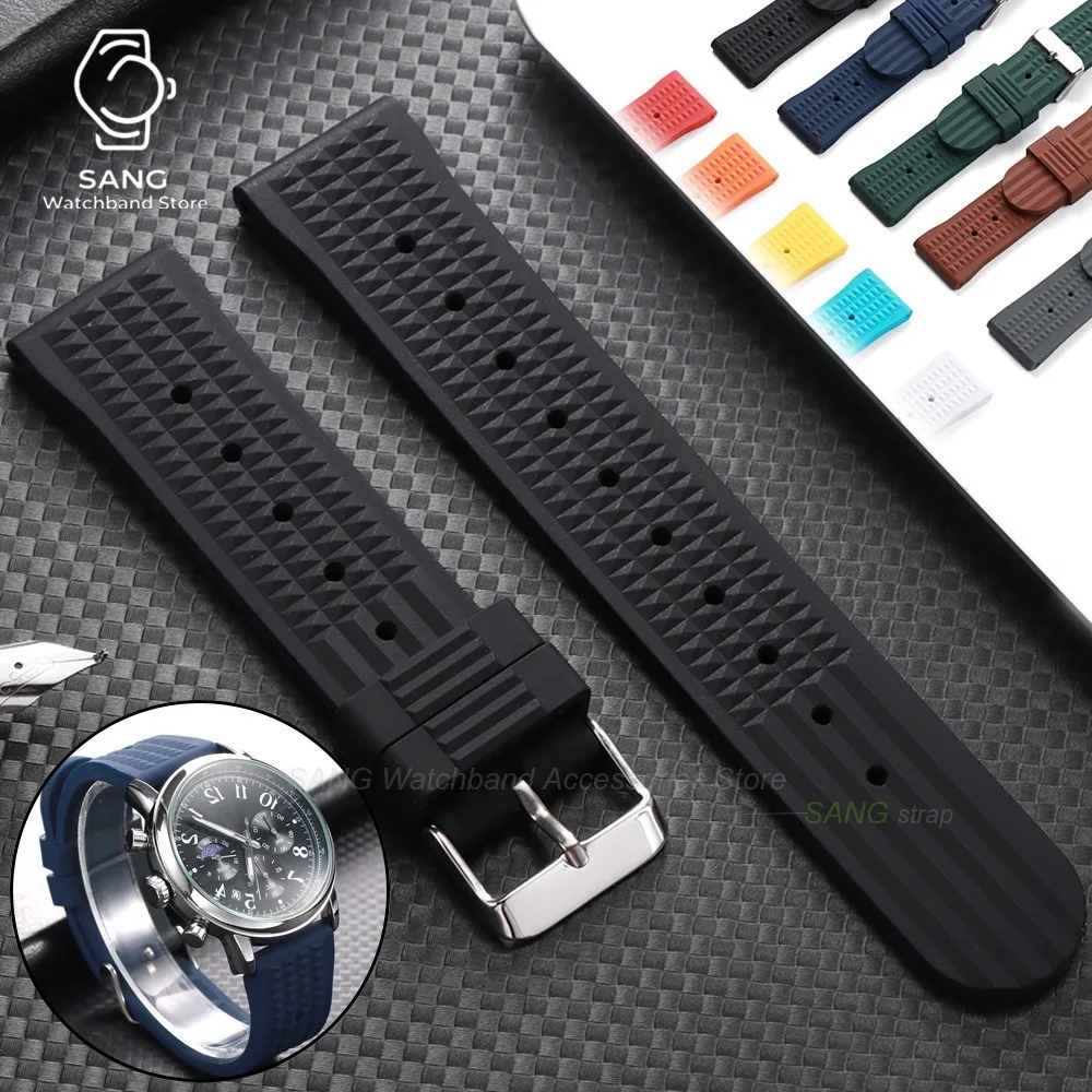 Premium Silicone Waterproof Watch Strap - Soft Rubber Sport Replacement Wristband