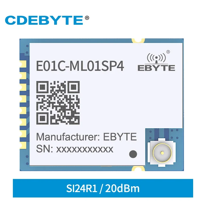 

SI24R1 2.4GHz Wireless rf Module PA LNA Power Amplifier CDEBYTE E01C-ML01SP4 SPI SMD Transmitter Receiver for Arduino nRF24L01