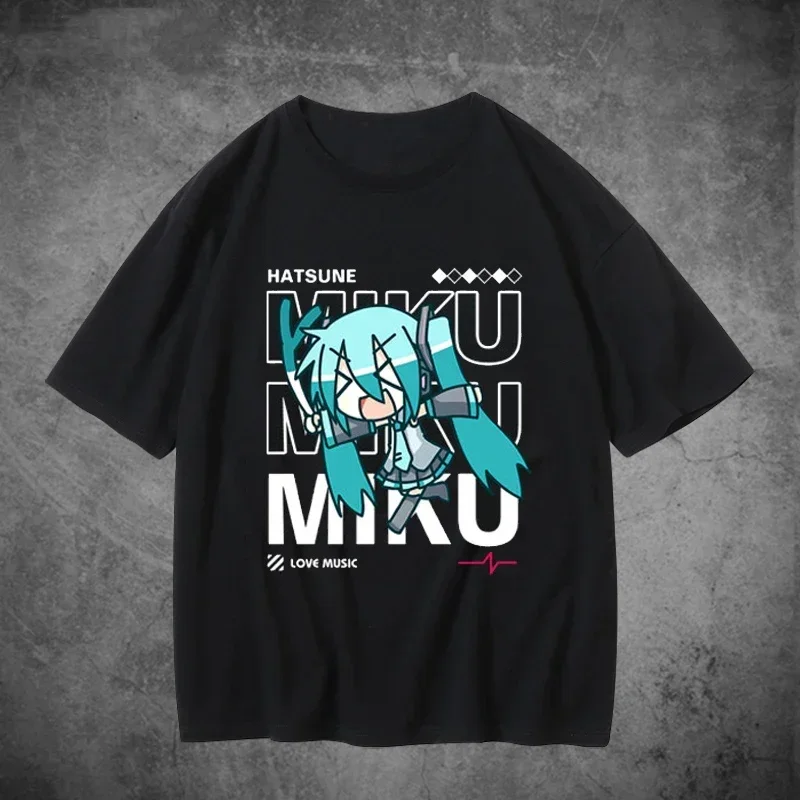 Modisches Hatsune Miku Bedrucktes T-Shirt Sommer Herren- und Damen-T-Shirt Trendiges Lockeres Lässiges Y2K 2026 Neues Streetwear Tee Top