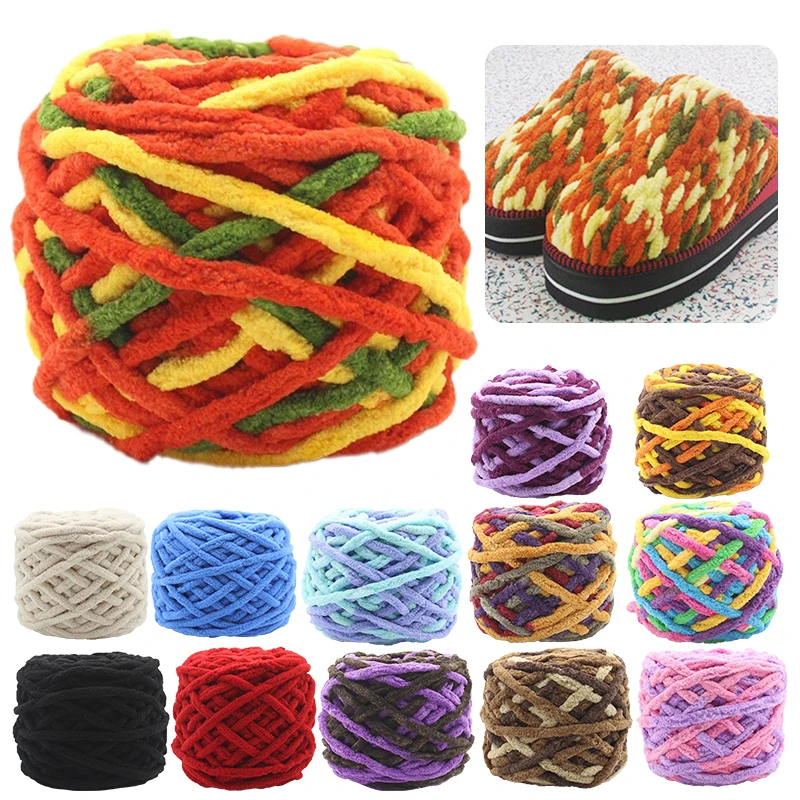 100g/Set Chenille Milk Skeins Yarn Chunky Crochet Needlework Dyed Wool Yarn For Crochet Hat Dolls Glove Blanket At Low Price