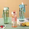 800ml Large Capacity Plastic Transparent Water Bottle With Straw Drinking Portable Sport Cup Kid School Outdoor Sport Camping 3