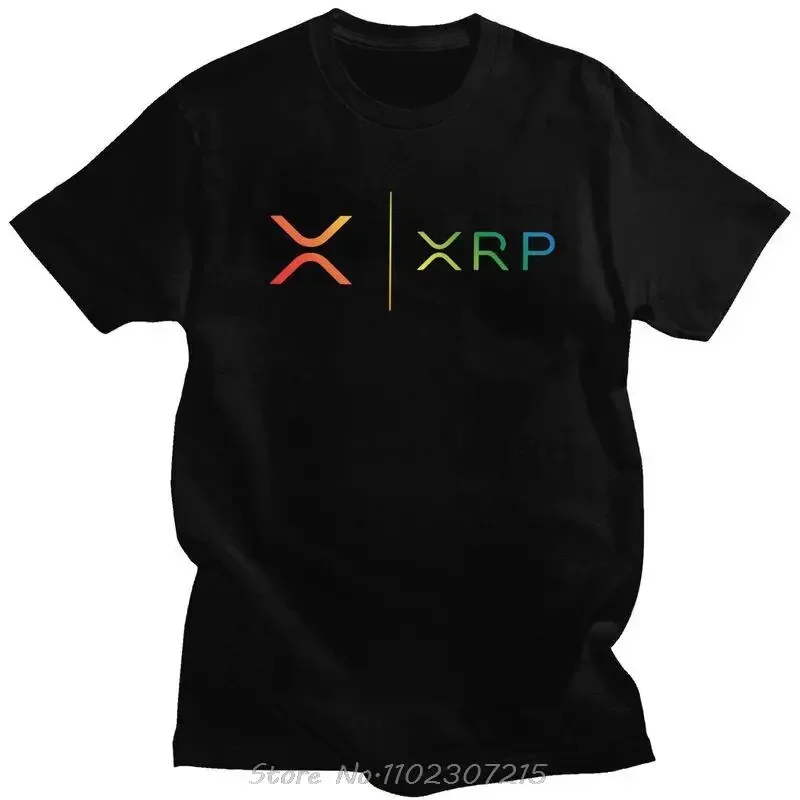 

Футболка Ripple XRP с логотипом Rainbow Ripple для мужчин, хлопковая футболка, графические футболки, топы с коротким рукавом, Биткойн, женская одежда, подарок