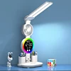 Rechargeable Led Table Lamp for Study Desk Lamp Reading Light Led Night Light with Fan Led Clock Dispaly Reading Desk Light 2