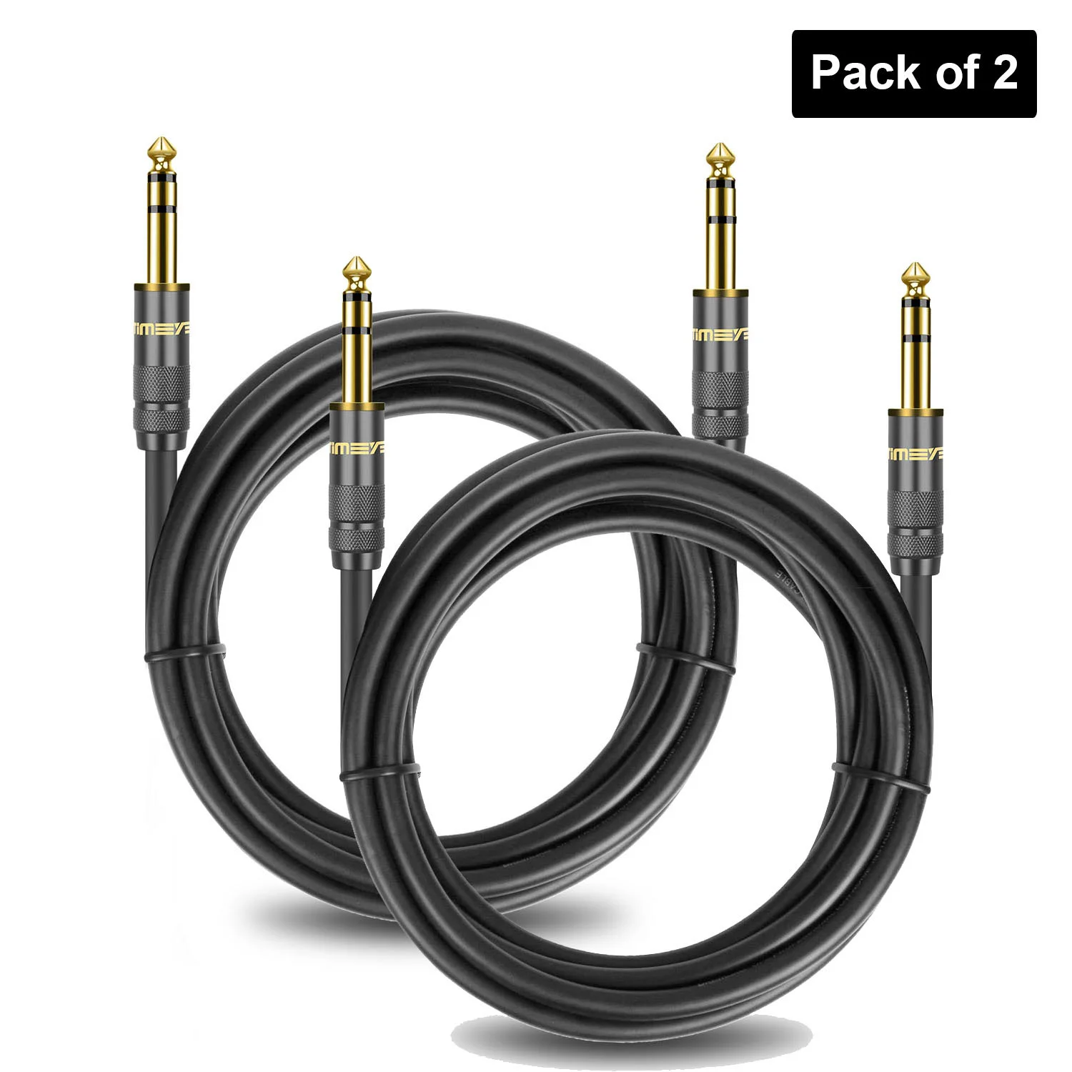 Premium 1/4 Inch Straight Instrument Cable - Stereo Audio Guitar Cord for Amplifiers and Keyboards