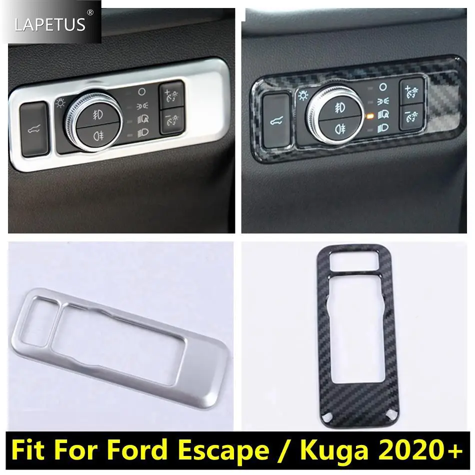 

Car Accessories Head Lights Lamps Switch Button Panel Decor Cover Trim For Ford Escape / Kuga 2020 - 2023 Matte / Carbon Fiber