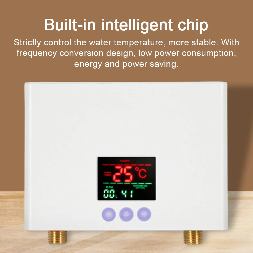 110V Mini Water Heater Instant Electric Tankless Wall Mounted Hot