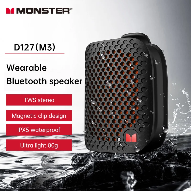 Magnetic Clip-On Bluetooth Speaker with Bass Altavoz Mic 2