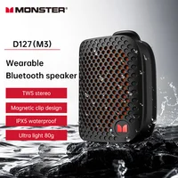Monster M3 Magnetic Clip-On Mini BT V5.4 Portable Outdoor Jobsite Wearable Wireless Bluetooth Speakers with Bass Altavoz Mic - Image 2